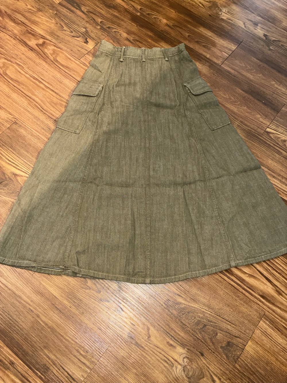 RRL Olive Slub-Denim Skirt - Picture 11 of 16